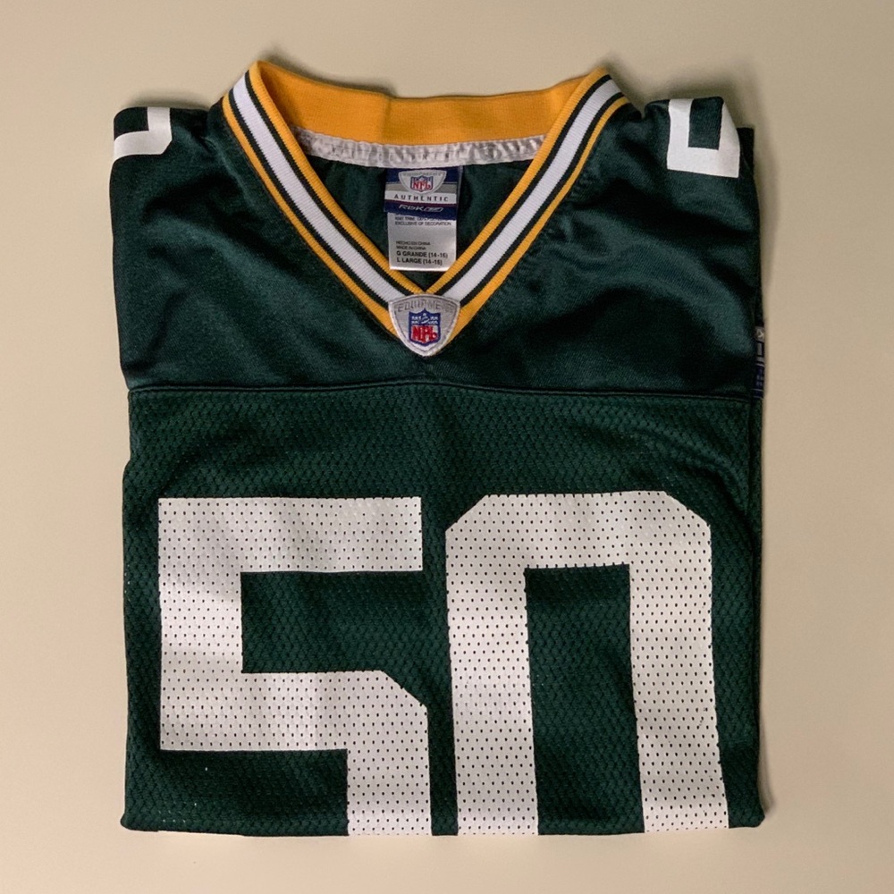 Reebok Youth Green Green Bay Packers Jersey, Sz L